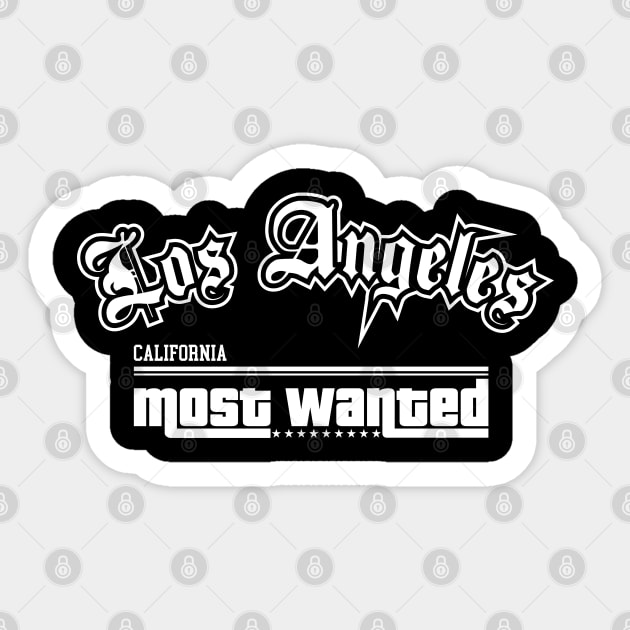 Los Angeles CA | Most Wanted Style Monochrome Sticker by VISUALUV